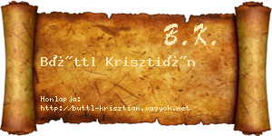 Büttl Krisztián névjegykártya
